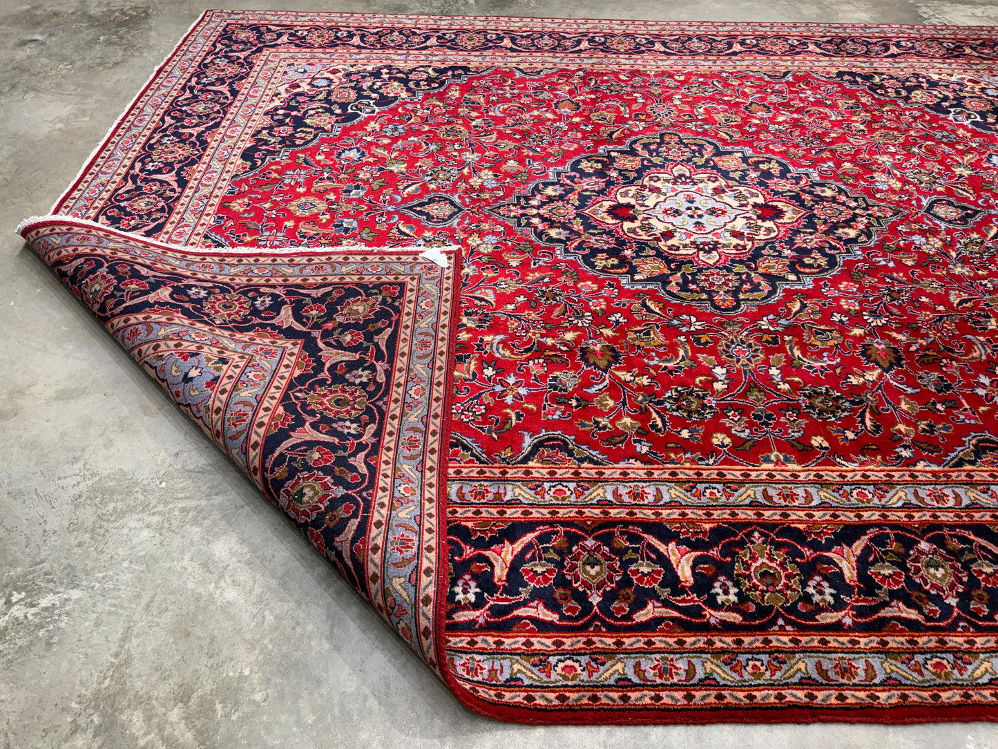 9’6”x12’6” Hand-Knotted Persian Kashan Area Rug