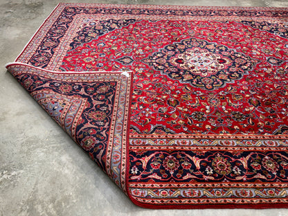 9’6”x12’6” Hand-Knotted Persian Kashan Area Rug