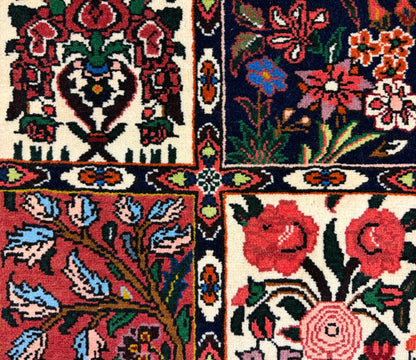 3’5”x5’2” Hand-Knotted Wool Bakhtiari Persian Rug 3x5 Red Handmade Carpet