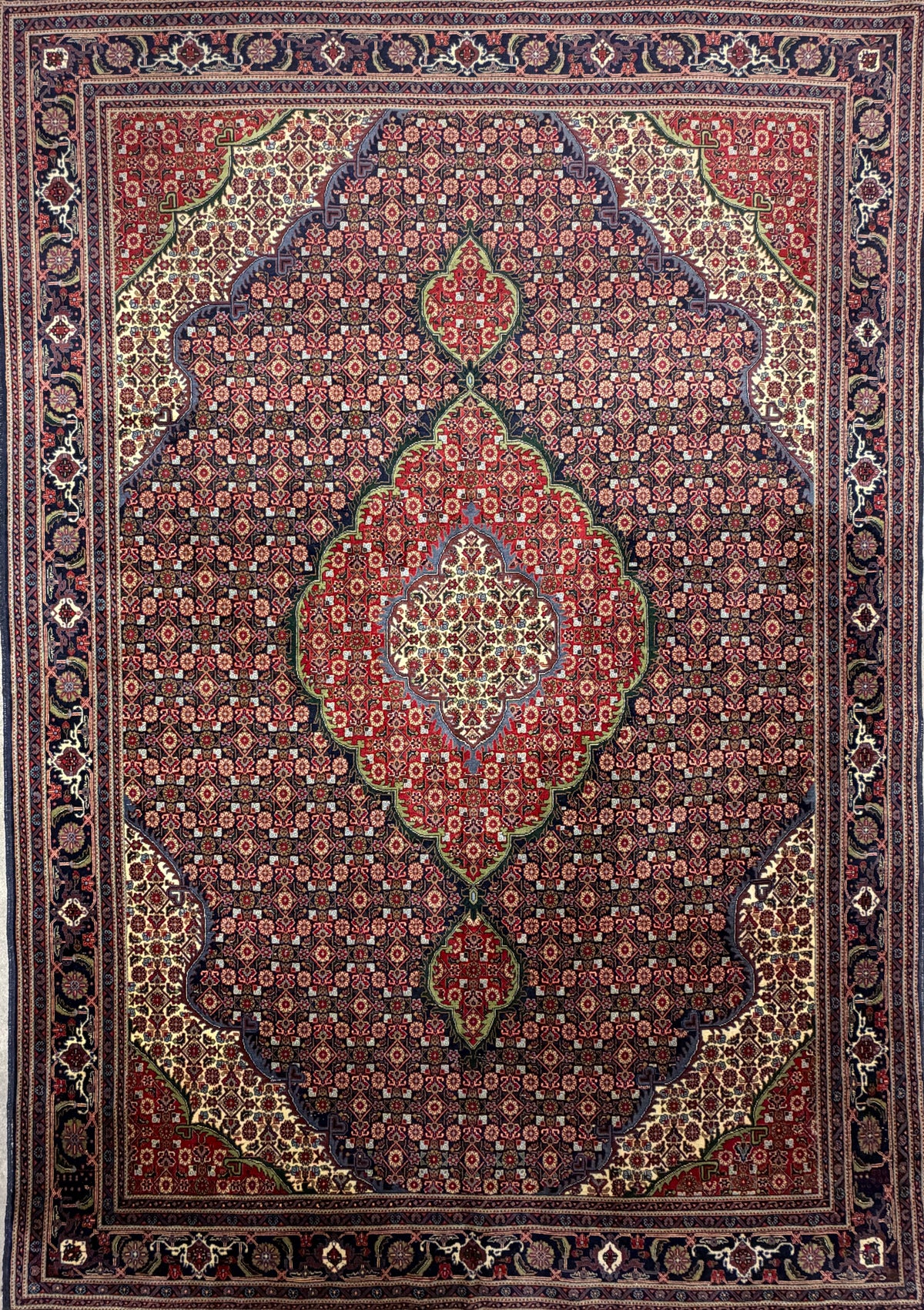 Hand-Knotted Persian Tabriz Mahi Rug - 6'7"x9'4"