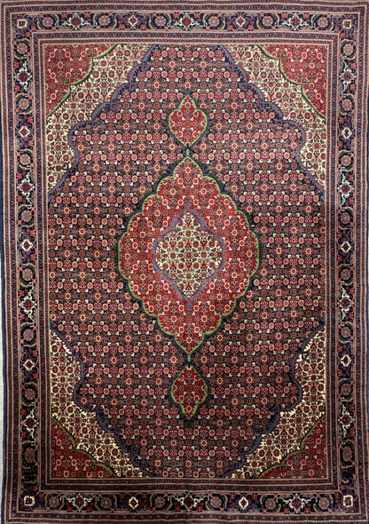Hand-Knotted Persian Tabriz Mahi Rug - 6'7"x9'4"