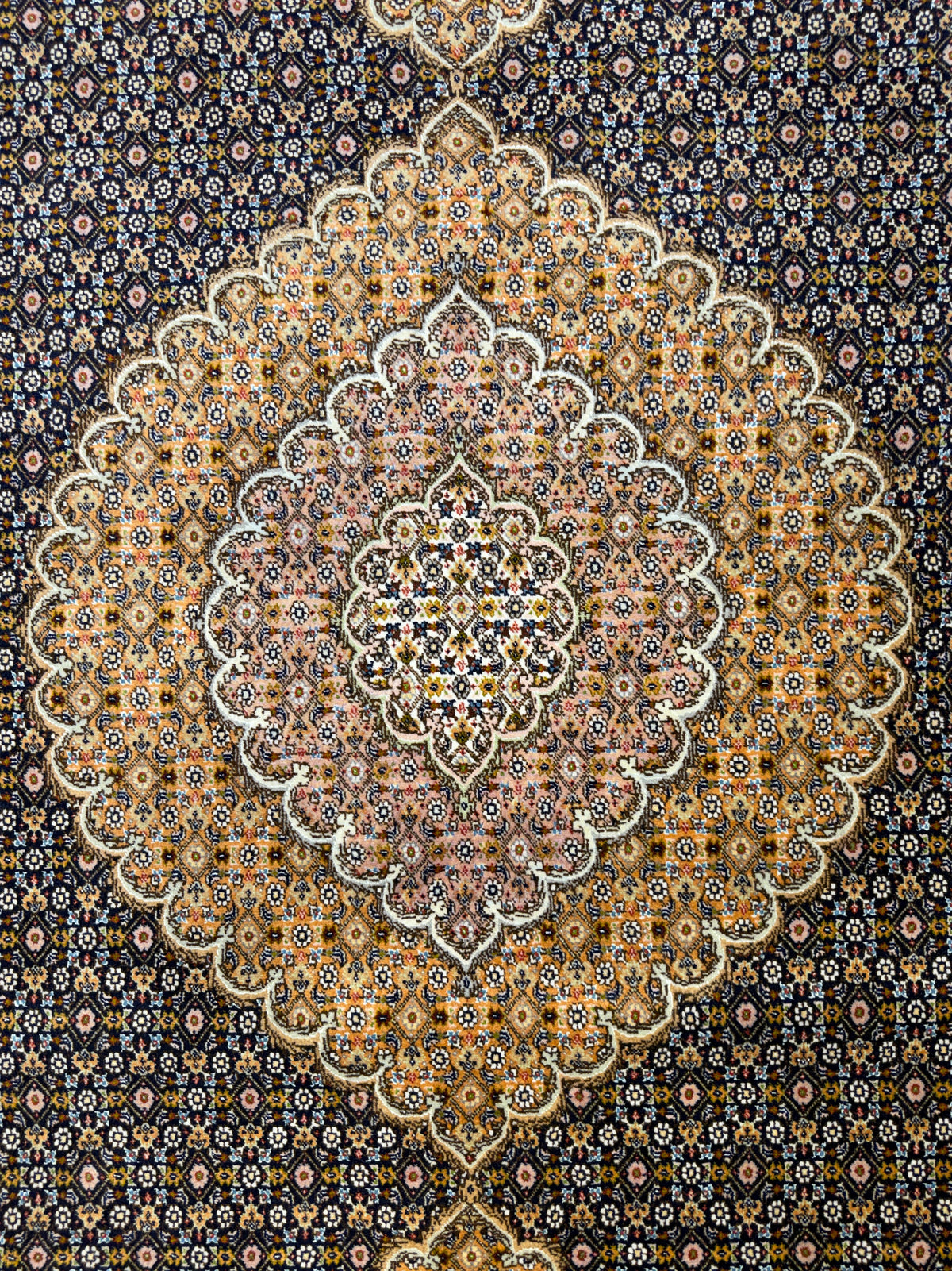 Hand-Knotted Persian Tabriz Mahi Rug - 6'7"x9'9"