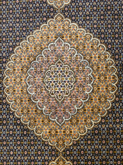 Hand-Knotted Persian Tabriz Mahi Rug - 6'7"x9'9"