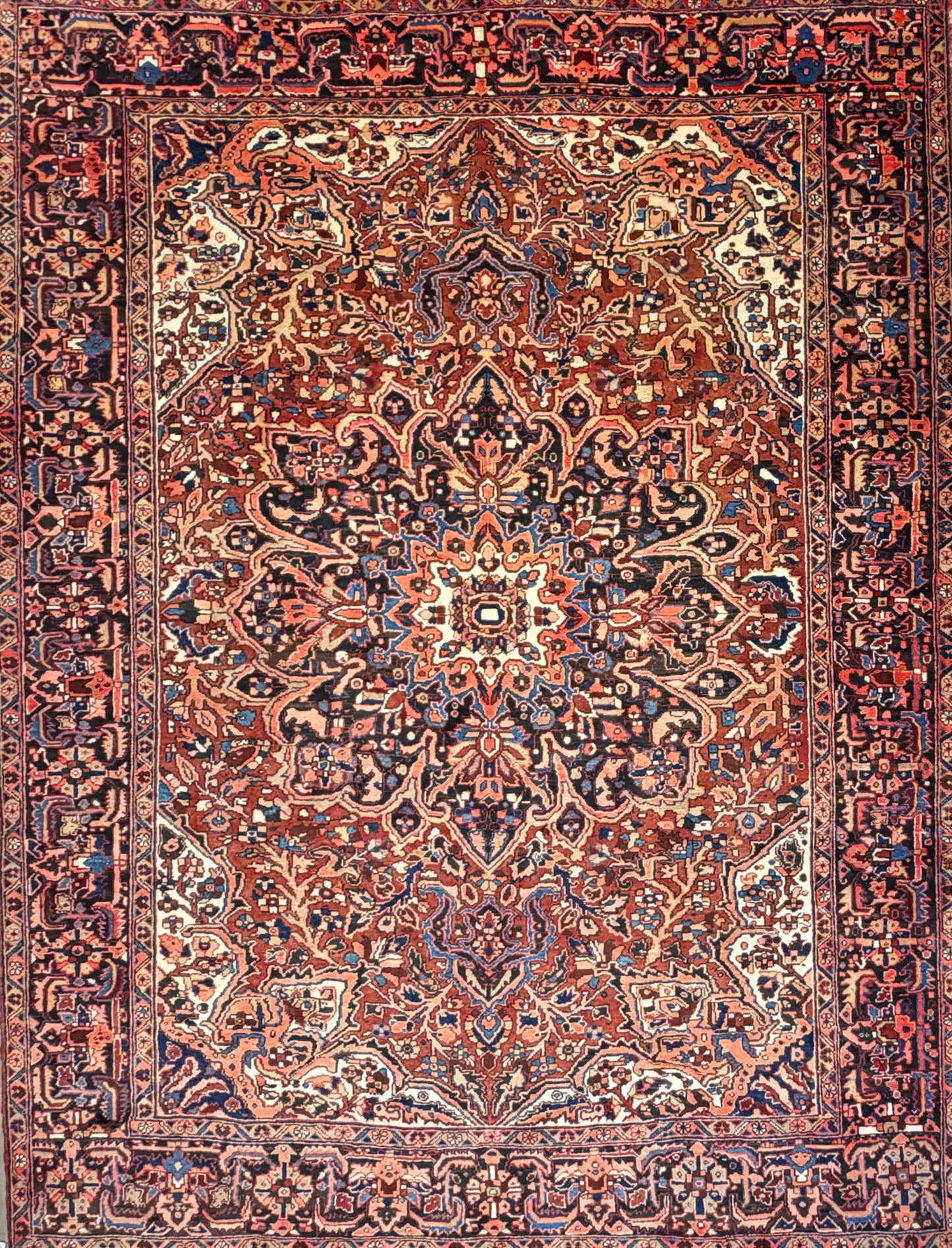 9’1”x11’9” Hand-Knotted Persian Heriz Area Rug