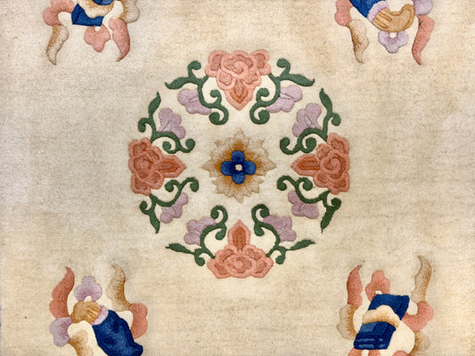 Hand-Knotted Art-Deco Rug - 4'x7'4"