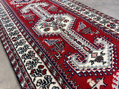 Hand-Knotted Kazak Runner - 2’6”x14’1”