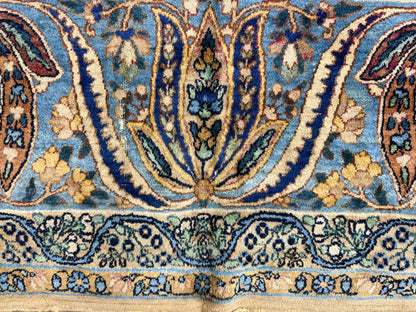 11’x14’10” Antique Hand-Knotted Fine Wool Persian Kerman Area Rug Handmade