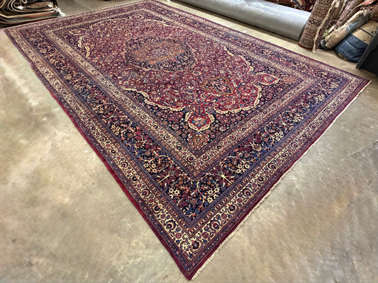 Hand-Knotted Persian Mashad Rug - 11’6”x17’7”
