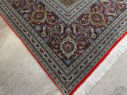 Hand-Knotted Persian Tabriz Mahi Rug - 10’x13’
