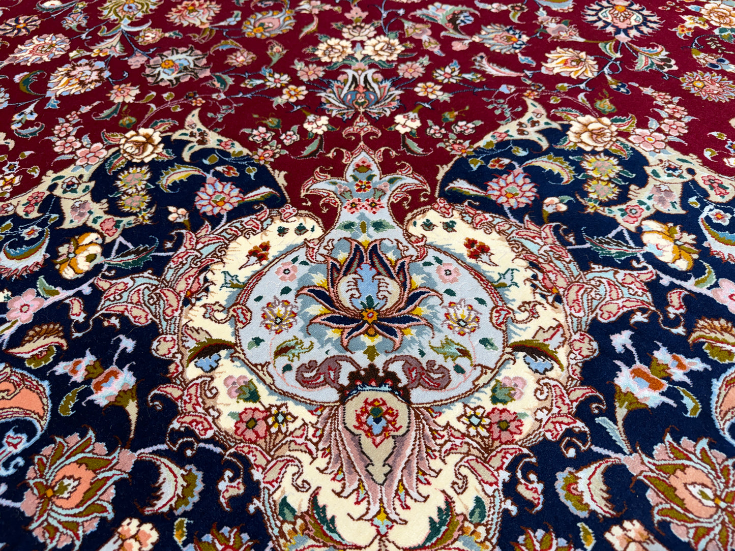 Hand-Knotted 80 Raj Persian Tabriz Rug - Signed - 9’9”x13’6”