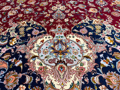 Hand-Knotted 80 Raj Persian Tabriz Rug - Signed - 9’9”x13’6”