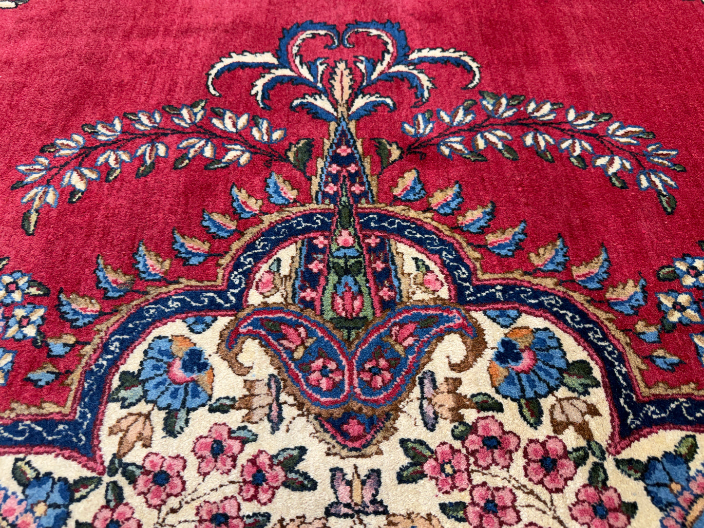 9’11”x15’4” Antique Hand-Knotted Persian Ravar Kerman Area Rug