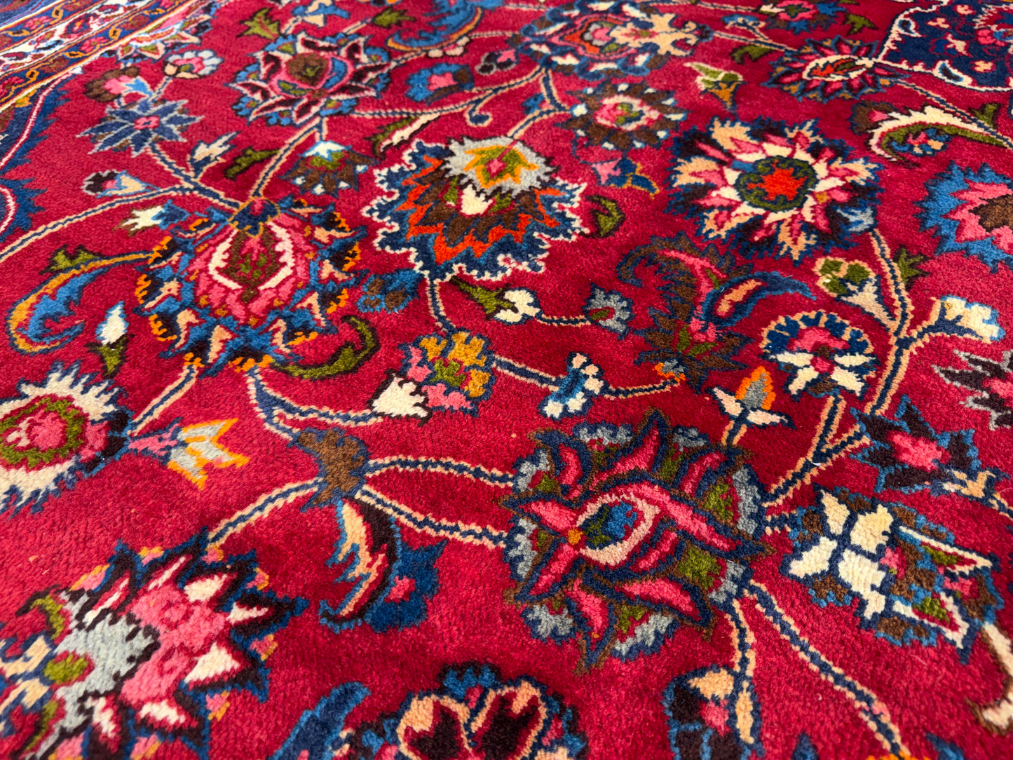 Antique Hand-Knotted Persian Mashad Rug - 9’6”x12’8”