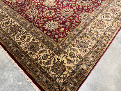 8’9”x12’3” Hand-Knotted Very Fine Wool Agra Area Rug 50 Raj