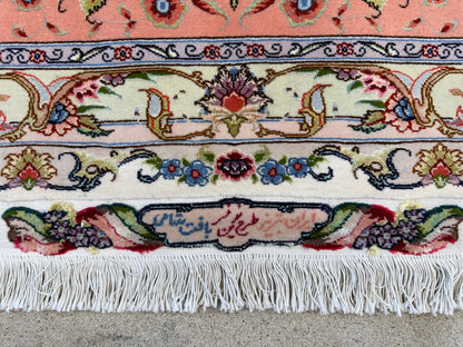 9’9”x13’3” Fine Hand-Knotted Persian Tabriz Signed Area Rug