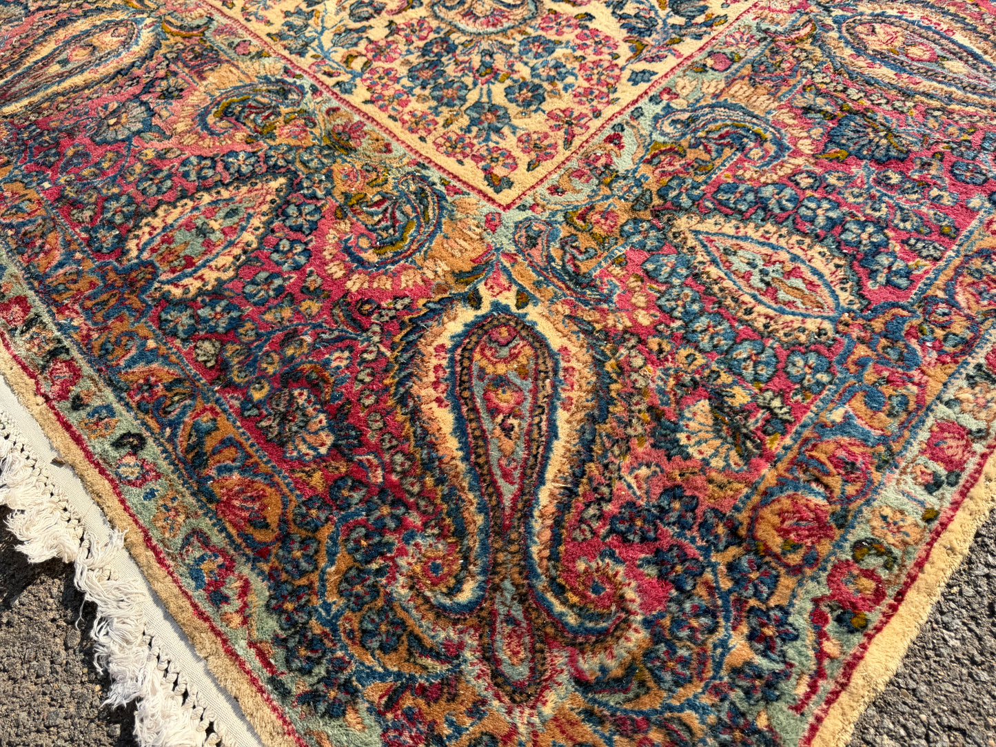 9’10”x17’6” Antique Hand-Knotted Lavar Kerman Persian Area Rug