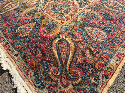 9’10”x17’6” Antique Hand-Knotted Lavar Kerman Persian Area Rug