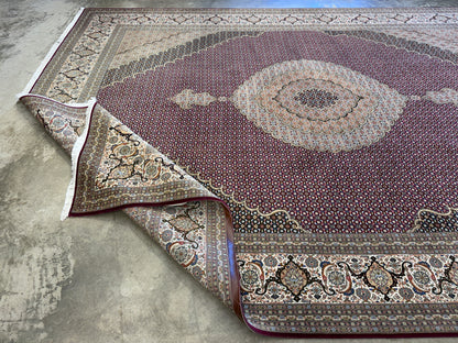 Hand-Knotted Persian Tabriz Mahi Rug - 10’x13’3”