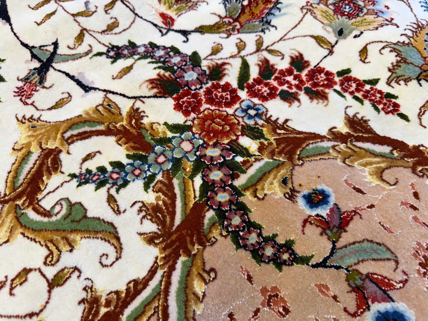 13’x19’8” Very Fine Hand-Knotted Persian Tabriz 80 Raj Signed Area Rug