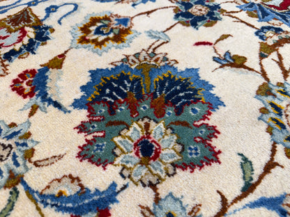 9’9”x13’1” Antique Hand-Knotted Persian Kashan All-over Signed Sanaee Area Rug