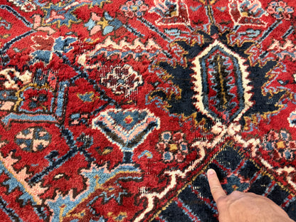 Hand-Knotted Persian Heriz Rug - 10’6”x16’6”