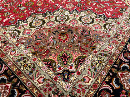 11’6”x16’3” Hand-Knotted Very Fine Wool Persian Tabriz Area Rug 60 Raj
