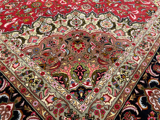 11’6”x16’3” Hand-Knotted Very Fine Wool Persian Tabriz Area Rug 60 Raj