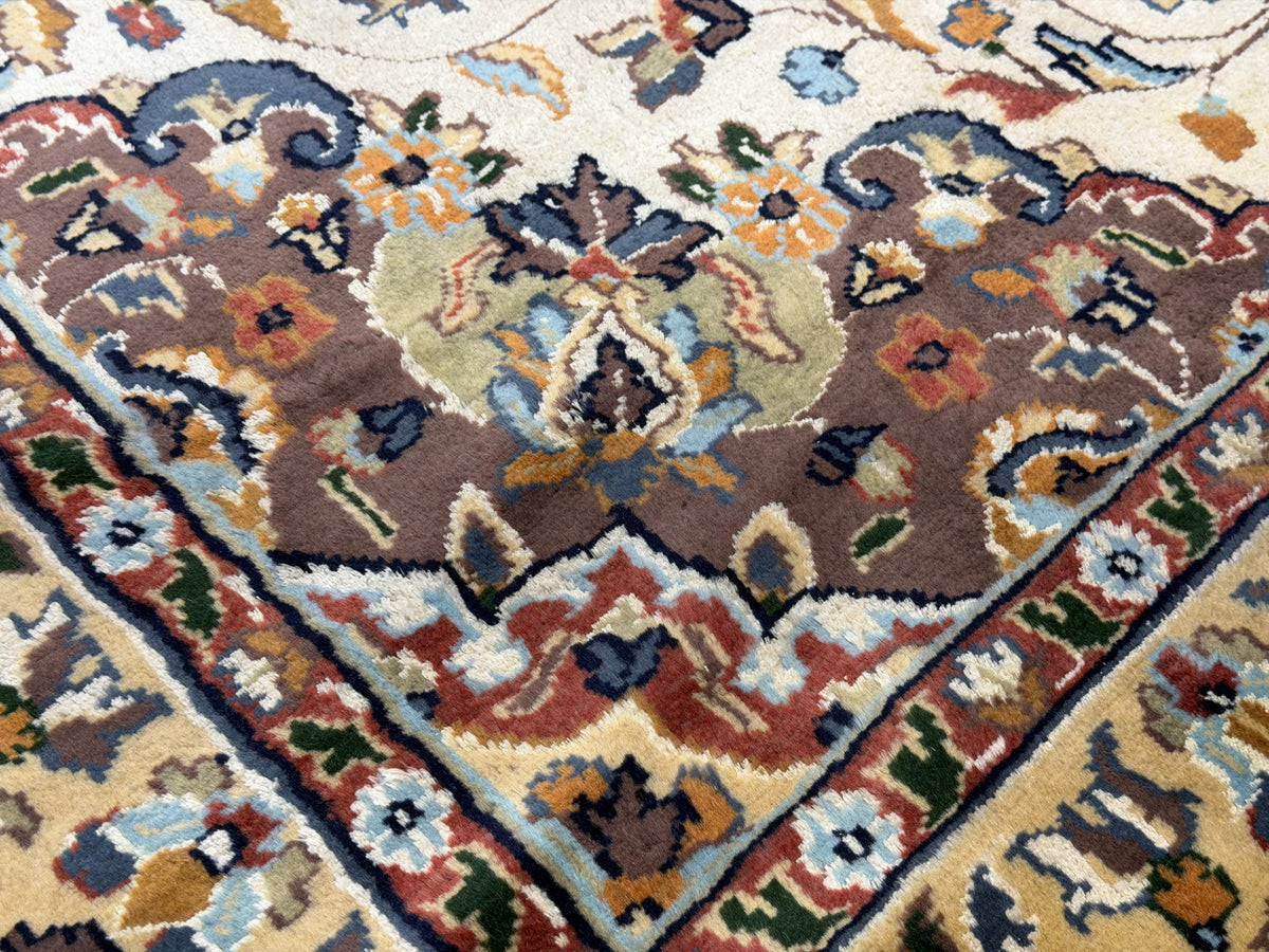 Hand-Knotted 100% Kashmiri Silk Rug - 4’11”x8’1”