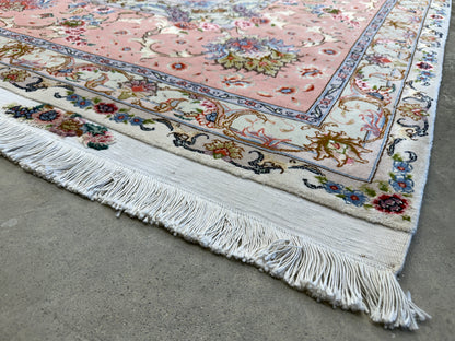 9’9”x13’3” Fine Hand-Knotted Persian Tabriz Signed Area Rug