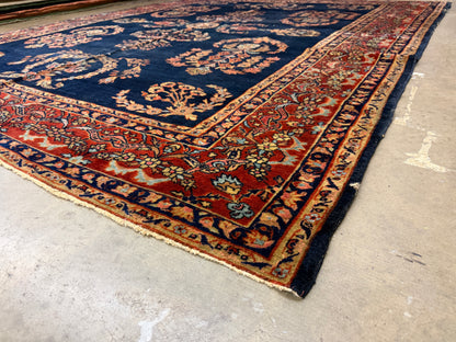 Hand-Knotted Antique Persian Sarouk Rug - 7’9”x9’10”