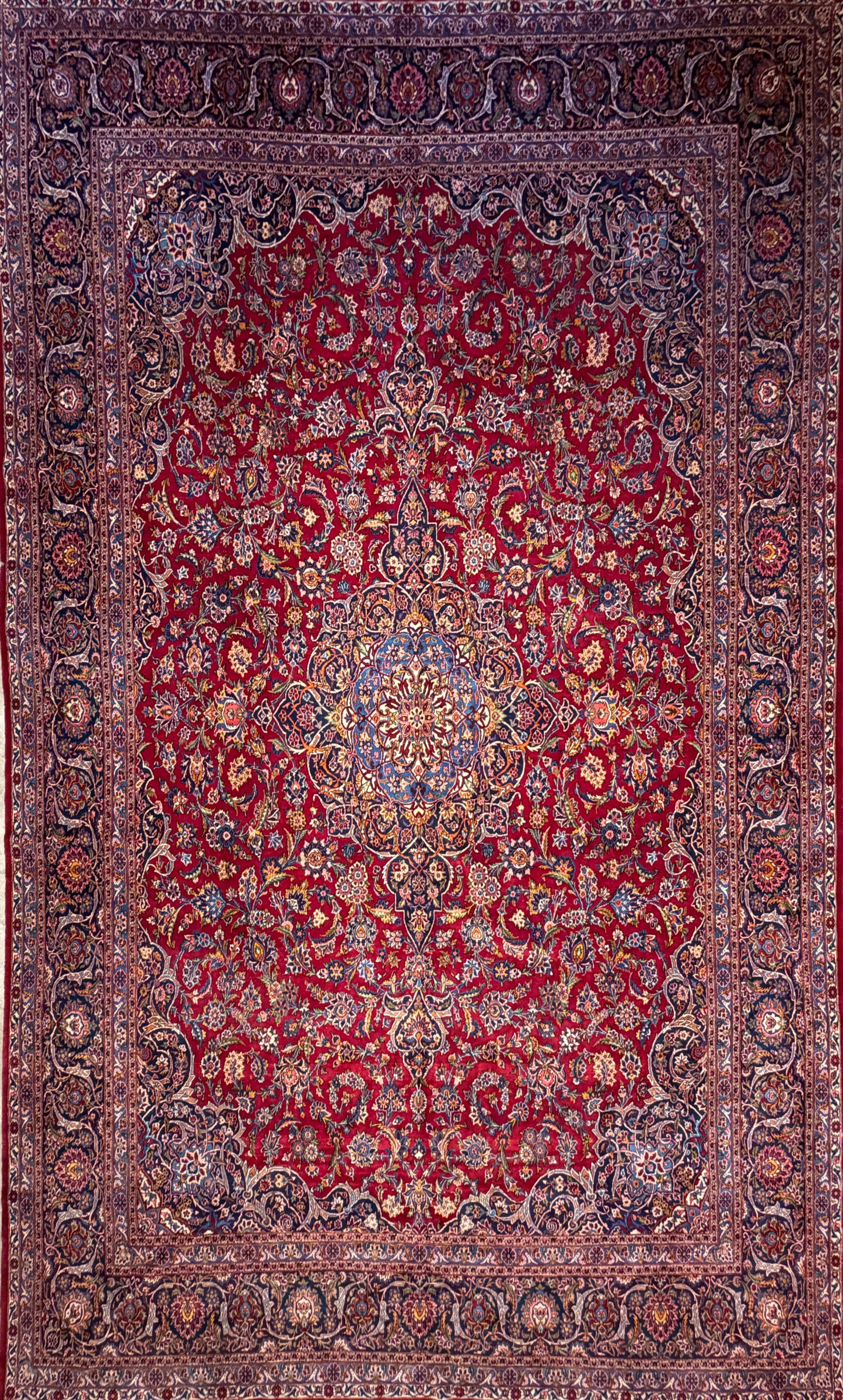Antique Hand-Knotted Persian Kashan Rug - 10’4”x17’6”
