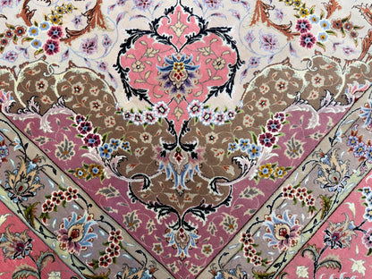 Hand-Knotted 80 Raj Persian Tabriz Rug - Signed Ghadimi - 9’9”x12’11”