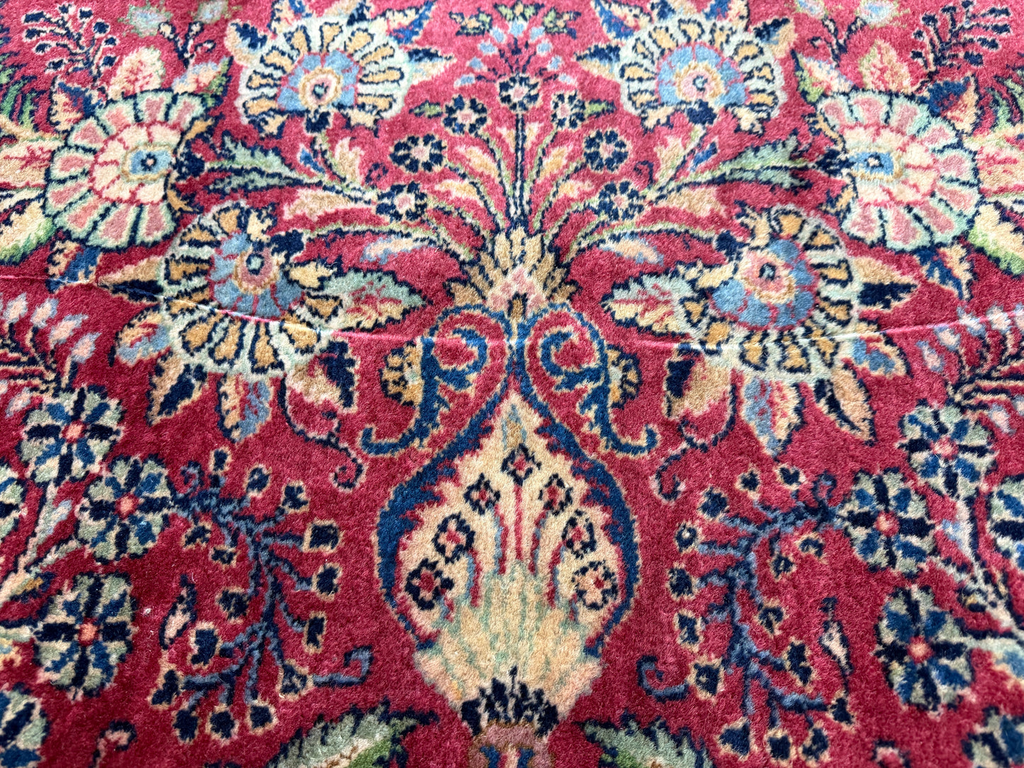 9’11”x13’6” Antique Hand-Knotted Fine Kork Wool Persian Sarouk Area Rug Handmade