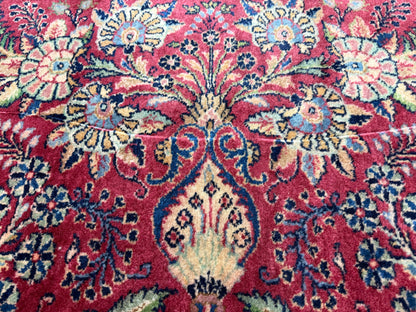 9’11”x13’6” Antique Hand-Knotted Fine Kork Wool Persian Sarouk Area Rug Handmade