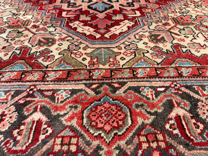 8’3”x11” Hand-Knotted Persian Heriz Wool Area Rug
