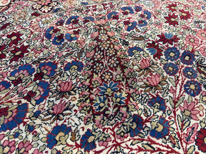 12’11”x21’7” Very Fine Collector Antique Hand-Knotted Signed Persian Kerman Area Rug