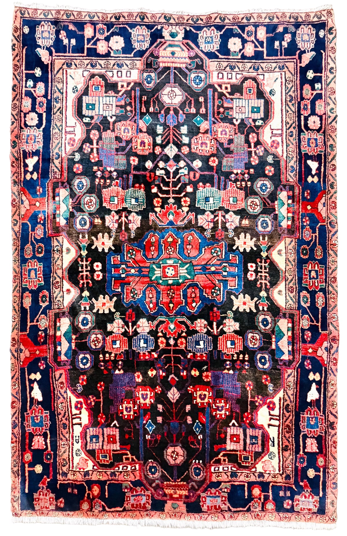 Hand-Knotted Persian Nahavand Rug - 5’6”x8’6”