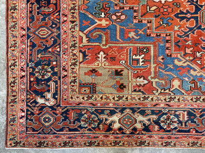 Hand-Knotted Persian Heriz Serapi Rug - 8’1”x10’5”