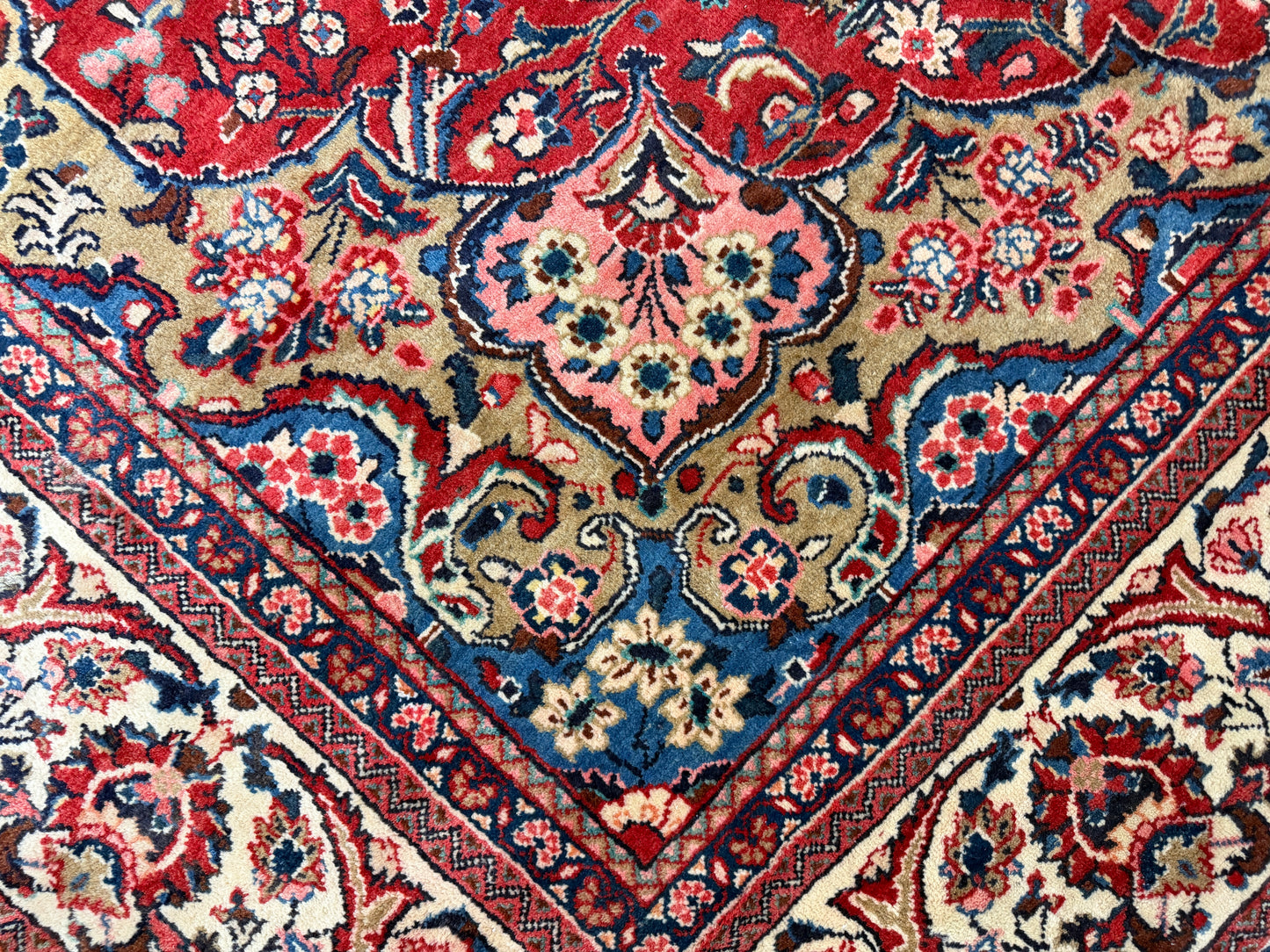 Hand-Knotted Persian Sarouk Rug - 10’8”x14’6”