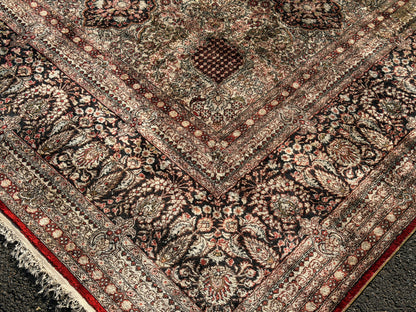 Antique Hand-Knotted 100% Kashmiri Silk Rug - 9’4”x12’