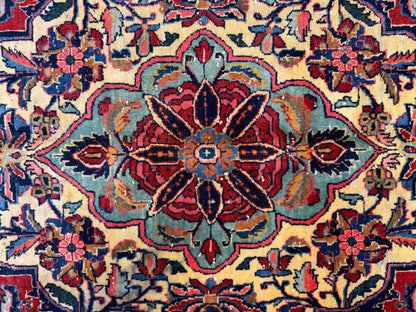 10’x13’7” Very Fine Antique Hand-Knotted Persian Kashan Area Rug