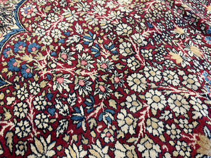 12’11”x21’7” Very Fine Collector Antique Hand-Knotted Signed Persian Kerman Area Rug