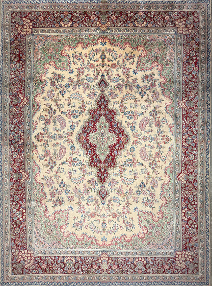 10’2”x13’9” Hand-Knotted Persian Kerman Signed Area Rug