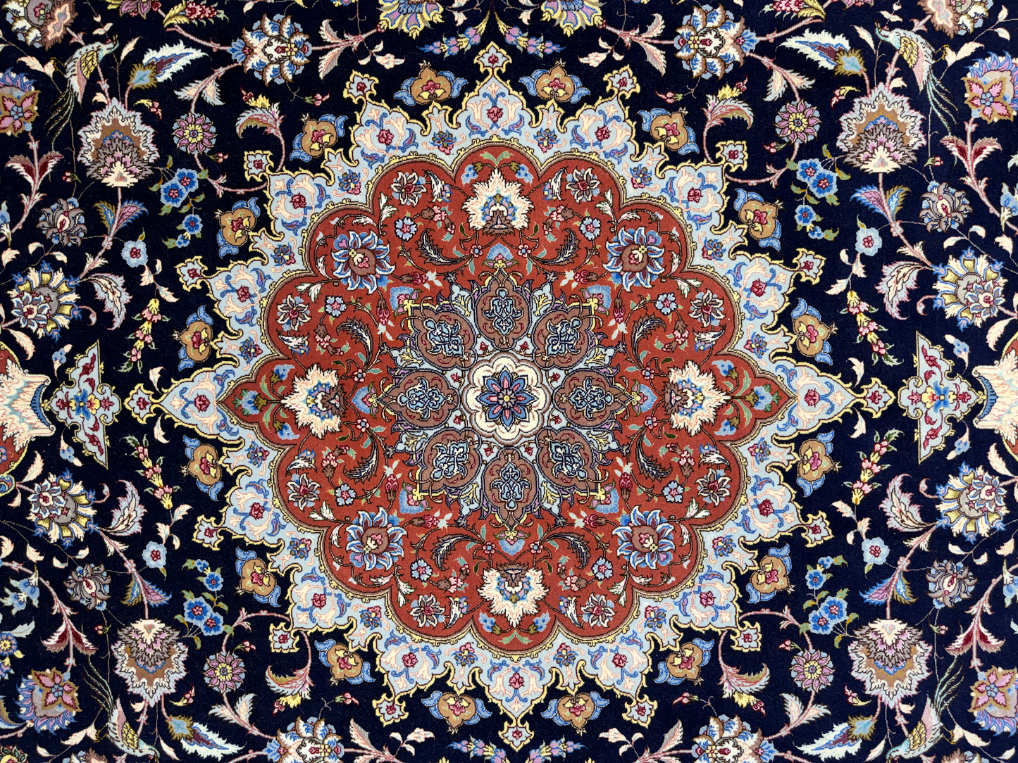 10’x13’7” Very Fine Hand-Knotted Signed Persian Tabriz Area Rug