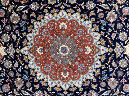 10’x13’7” Very Fine Hand-Knotted Signed Persian Tabriz Area Rug