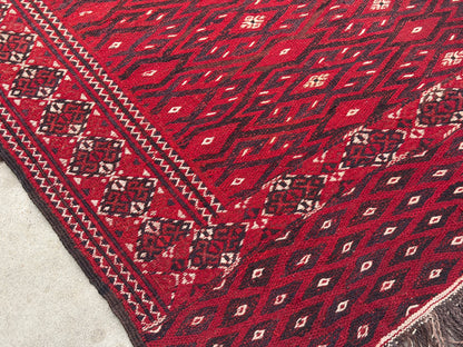 Antique Flatweave Turkaman Rug - 6’9”x13’