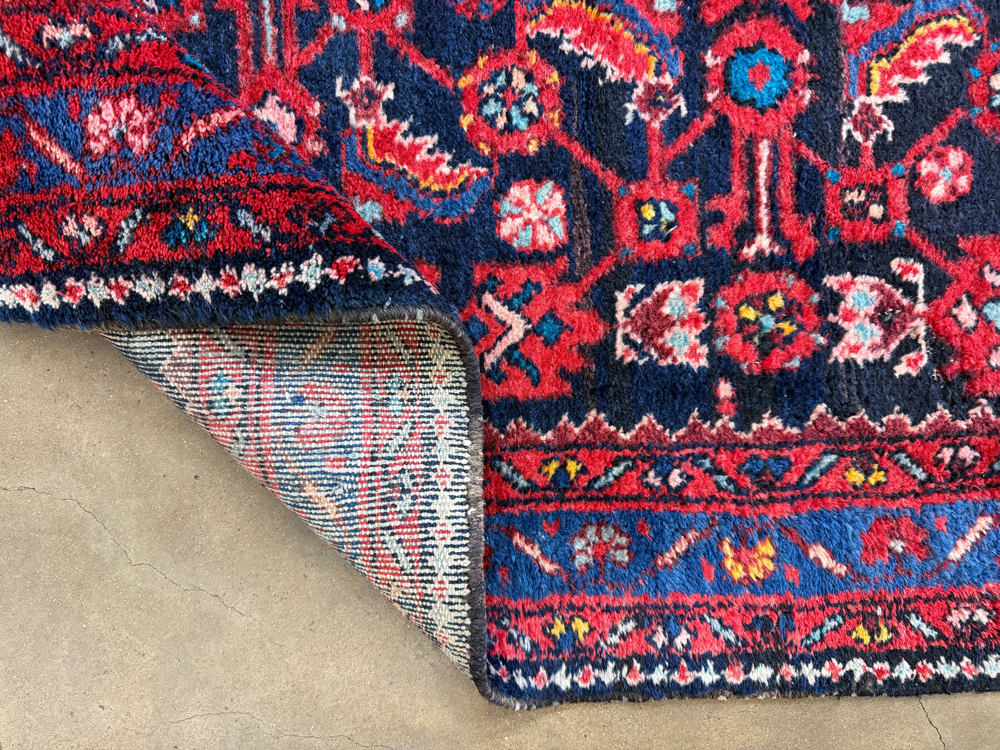 Hand-Knotted Antique Hamadan Runner - 3’9”x10’