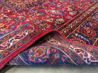 Antique Hand-Knotted Persian Mashad Rug - 9’6”x12’8”