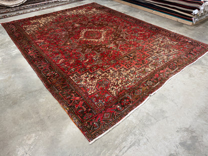 9’8”x12’6” Hand-Knotted Persian Heriz Area Rug