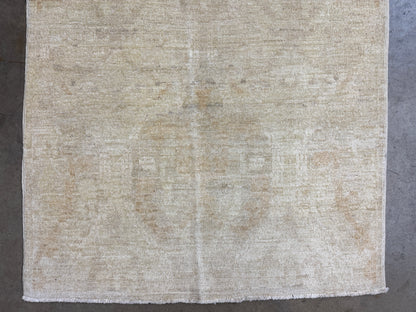 2’9”x13’6” Hand-Knotted Wool Abstract Runner 2x13 Handmade Beige Rug